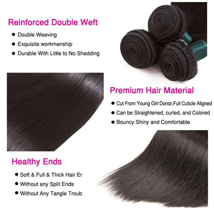 Bundle Sale 9A Straight Hair Weave Bundles 100% Unprocessed Virgin Human Hair